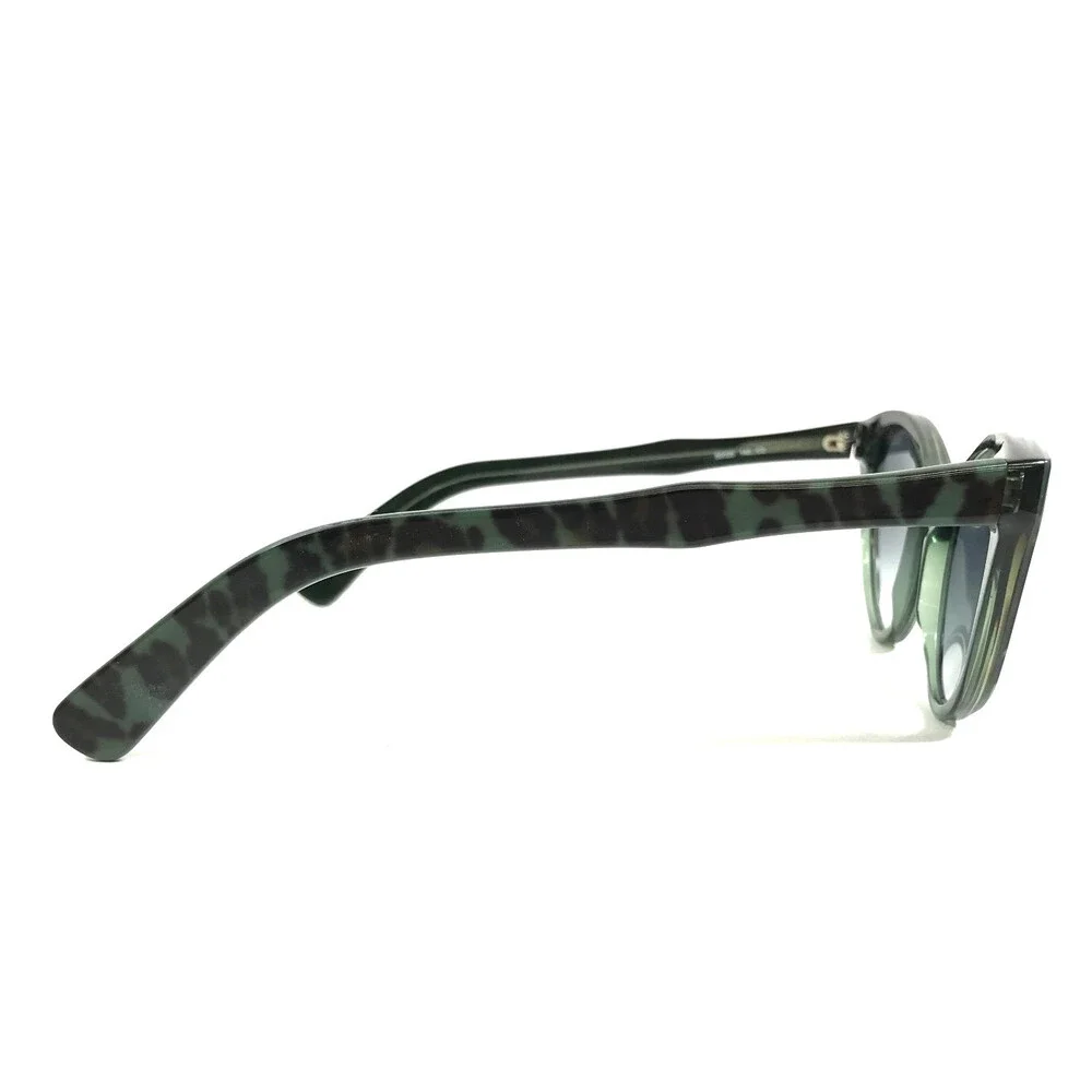 See Sunglasses 9261 C2 Shiny Black Green Cheetah Frames w/ Blue Gradient Lenses
